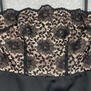 Vintage Niki Livas Gown Womens 8 Black Strapless Lace Formal Prom Evening Dress